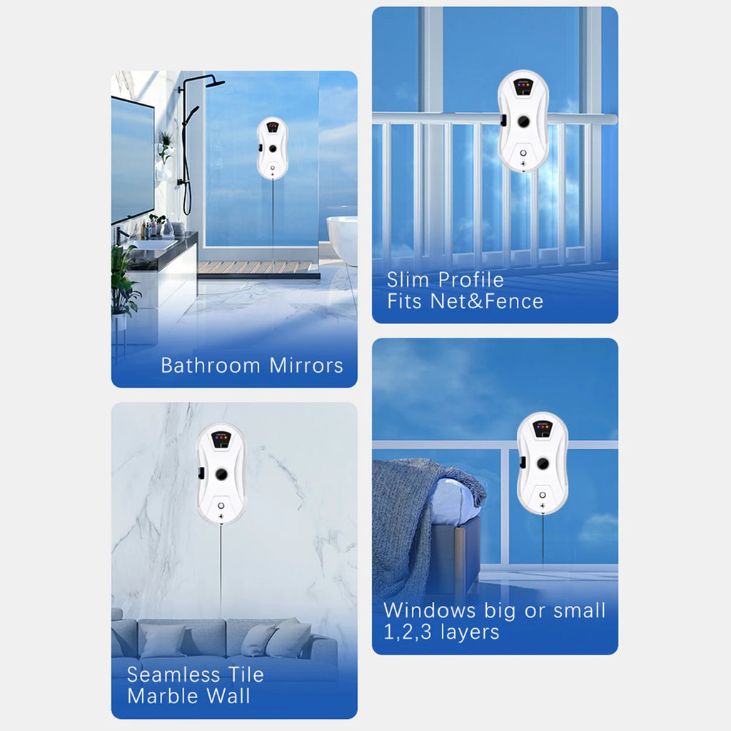 Robot Limpiacristales Automático con Pulverización Inteligente